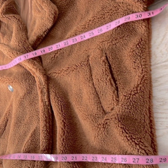 GAP l Sherpa Peacoat Jacket Holiday Brown Comfy Teddy Bear Fall Coat 2X Plu… - Picture 14 of 16